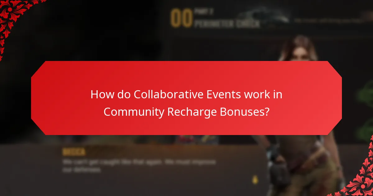How do Collaborative Events work in Community Recharge Bonuses?