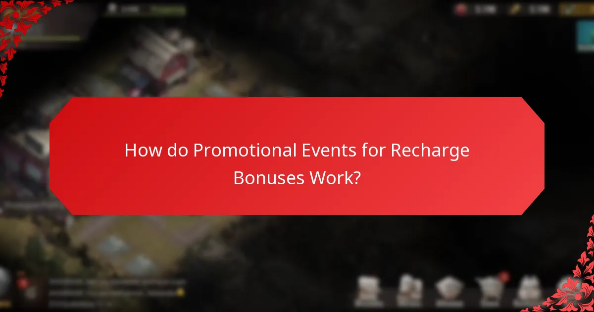 How do Promotional Events for Recharge Bonuses Work?