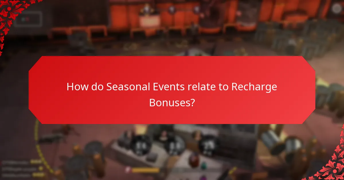 How do Seasonal Events relate to Recharge Bonuses?